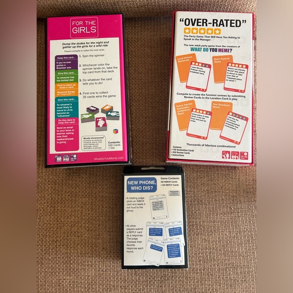 Lot of three card games - For the Girls, Over-Rated, and New Phone, Who Dis - Picture 2 of 2